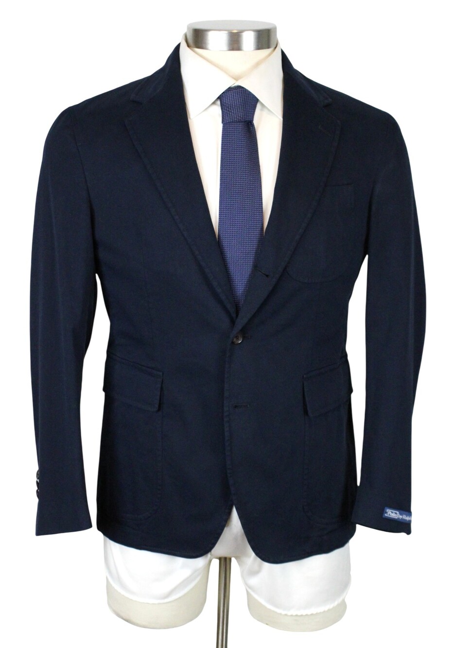 Polo Soft Tailored Chino Sport Coat 38 R Mens Navy Stretch Cotton Blazer Jacket